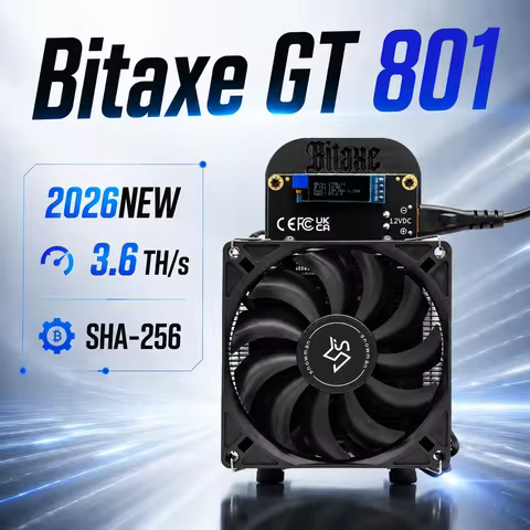 New 2026 Bitaxe GT 801 3.6TH/s Bitcoin Miner BM1370 ASIC SHA256 New Cooling Fan Low Noise Home Solo 