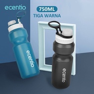 ECENTIO Black Sport Bottle 750ml | 750ml Drinking Bottle Bpa Free Water Bottle