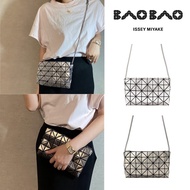 Baobao Issey Miyake Platinum Series limited edition four-Lattice Diamond Metallic glossy shoulder ba