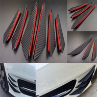 6pcs 3D Carbon Bumper Lip Samurai Lips Diffuser Car Accessories Exterior Decoration Front Rear Bumper Soft Rubber Lips