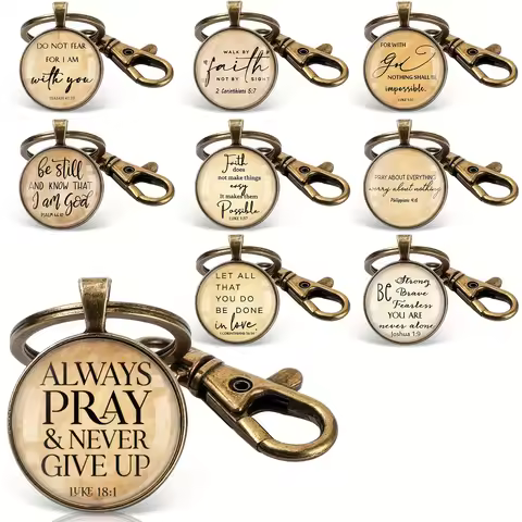 18pcs Christian Keychain Bulk Bible Verse Religious Keychain Scripture Quote Inspirational Gift For 