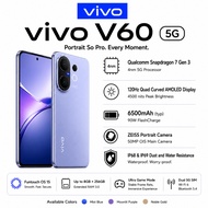 Vivo V60 5G Smartphone (8GB+256GB) | 50MP Zeiss Telephoto Camera | 6500mAh Battery | 5G Dual SIM | 1