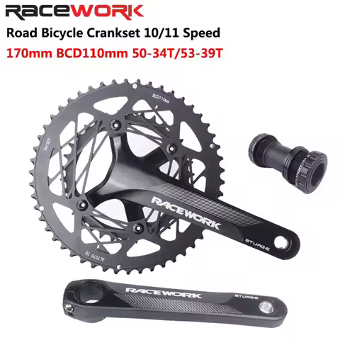 RACEWORK Sturge Road Bike Crankset Hollowtech Crank Arms For bicycle Integrated Candle Pe 2 Crowns 1