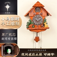 WJ02North Star Wall Clock Living Room Home Solid Wood Cuckoo Clock Fashion European Style Clock Nordic Black Forest Musi