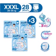 Molfix โมลฟิกซ์ เอ็กซ์ตร้า ดราย แพ้นส์ 3XL 28 ชิ้น SJ (ยกลัง) a As the Picture One