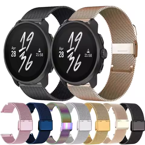 22mm Stainless Steel Metal Strap For Suunto 5 9 Peak Pro/DLC Buckle Milanese For Suunto Ocean/RACE S