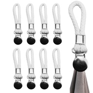 CFTGIW 8pcs Hanging Tea Towels Clips with Loop Cotton for Home Kitchen Bathroom Cupboards Cloth Hang