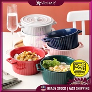 VRstar Nordic Ceramic Pot with Lid Periuk Seramik Pinggan Mangkuk Microwave Plate Bowl Viral Househo