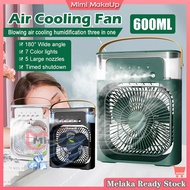 3 in 1 Mini Air Cooler Portable USB Mini Aircond, Air Cooler, Mist Fan, Kipas Penyejuk Mini Meja With 7 Colors LED Light