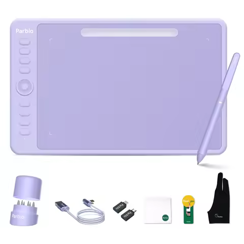 Parblo Intangbo M 10x6.25 Inches Digital Tablet Graphic Tablet for Drawing OSU Game with Battery-Fre