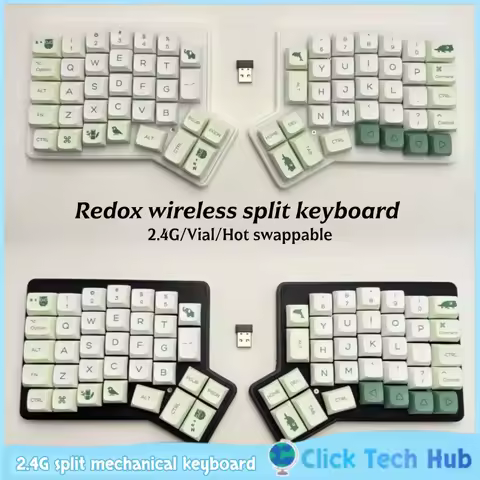 Redox Wireless 2.4g Split Mechanical Keyboard Split Keyboard Kit Customization Vial Hot Swappable Ga