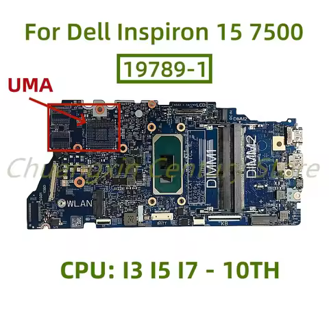 19789-1 motherboard suitable for Dell Inspiron 15 7500 laptop with I3 I5 I7-10TH CPU 100% Tested Ful