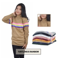 Turtleneck Candy Rainbow / Baju Rajut Rainbow / Sweater Rajut Pelangi