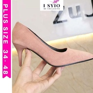 PLUS size women shoes pink heels kasut wanita saiz besar Big Size shoes