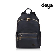 deya-posh Lightweight Fashion Backpack Black-Water Repellent Antibacterial Bag Top Nylon Mother Larg