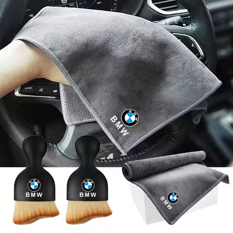 Microfiber Car Wash Towel Drying Cloth Interior Cleaning Brush For BMW 1 3 5 7 Series X1 X3 X4 X5 F1