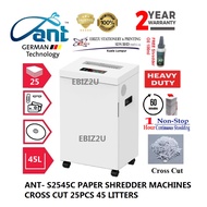 ANT- S2545C PAPER SHREDDER MACHINES CROSS CUT 4 x 40 mm 25PCS 45 LITTERS  WITH 2 YEARS WARRANTY