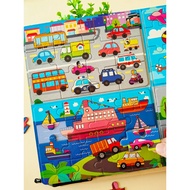 Car Puzzle 3 to 6 Years Old Kids Toys 4-5 Years Old Boy Transportation Tools Magnetic Flat Figure In