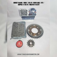 GEARSET BLADE NEW/ 125 FI/ REVO ABS/ FIT/ SUPRA X 125 FI/ HELMET/ IN 14/37T -428 ICHIDAI IH-428P1-KW