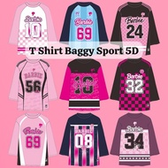 TSHIRT BAGGY BLOUSE JERSEY MUSLIMAH CORAK 5D DESIGN PEREMPUAN NUMBER VIRAL SUKAN ( KAIN JERSI / FULL