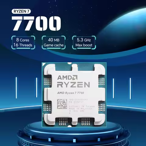 AMD Ryzen 7 7700 3.8GHz 8-Core 16-Thread L3=32M Processor 65W R7 7700 Socket AM5 5NM DDR5 NEW but No