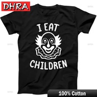 Saya Makan Kanak-Kanak, Badut Jahat, Menyeramkan, Halloween, Trick-or-Treat, Hadiah, Baju-T Hitam, B