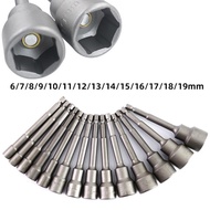 【FINE】100mm Long 6mm-19mm Hexagon Nut Driver Drill Bit Socket Wrench Extension Sleeve