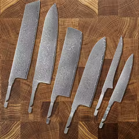 DIY Chef Knives 5 inch Knife Utility knife Blade Damascus Steel Raw Knife Blank Blade Material Semi 