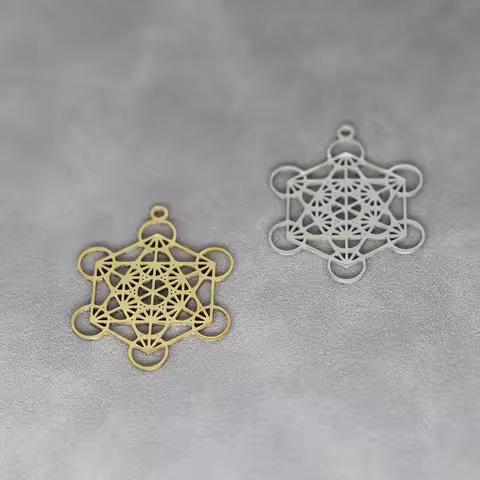 3pcs/lot Stainless Steel Metatron Cube Pendant Sacred Geometry Charms Chakra Yoga Meditation Amulet 