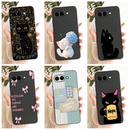 For Google Pixel 9a Casing GXQ96 GTF7P G3Y12 Cover Cute Cat Bowknot Soft Silicone Phone Case For Goo