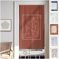 Custom Ins Style Door Curtain Thickened Cotton Linen Hanging Door Curtain Short Shade Door Curtain R