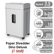 Dino Deluxe Paper Shredder (Cross Cut)-10 sheets (20L) (Paper Shredder, Shredder Machine, Office Shredder, Mesin Penghan
