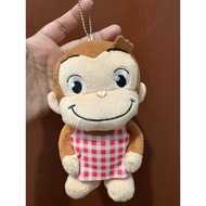 GANTUNGAN MERAH Curious George Monkey Keychain Red Square Apron