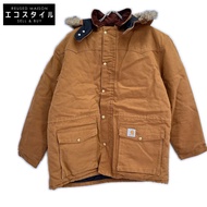 Carhartt 美國製造 90 年代淺棕色星標全拉鍊帆布燈芯絨領連體工作服 L 碼 [二手]