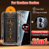 2in1 Privacy Tempered Glass For Realme GT 7T GT7 C75 C75X C71 C73 Note 70 70t 60 60x 50 Neo 7 SE Tur