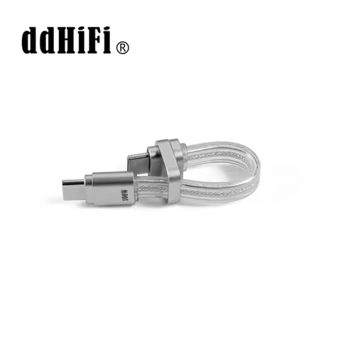 DD DdHiFi MD19L 100W Bendable Fast Charging USB-C HiFi Audio Cable with Built-in Loop for DAC/Amp, H