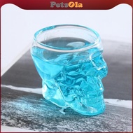 PETSOLA Skull Head Bottle Decanter Whiskey Vodka Wine Glass Crystal Shot Glass -75ml