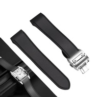 For Cartier santos100 Santos silicone rubber watch strap santos 100 Metal buckle watchband men soft 