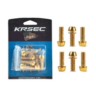 Baut Stem Sepeda MTB KRSEC Baut M5 / Baut M6 Titanium Bolts 6Pcs - M6 GOLD