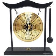 Hooshing Zen Art Brass Feng Shui Desktop Gong with Stand Asian Decor for Home Office Chinese Zodiac 
