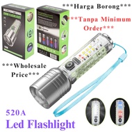520A Led Flashlight Multifunctional Torch Light Super Bright Led Flashlight Lampu Suluh