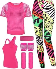 80er 90er Jahre Outfit Damen, Netzshirt Damen, Tank top, Artistic Leggings, Beinwärmer, Netzhandschu