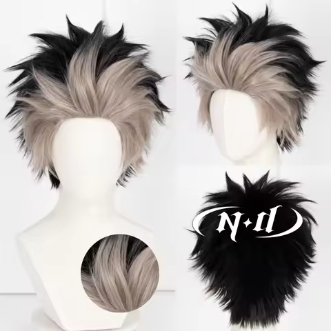 ND Gen Narumi Cosplay Wig Anime Kaiju No. 8 Cosplay Black Grey Hair for Comic Con Comic Party Heat R