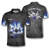 PRIMESTY Personalized Bowling Shirts for Men Custom Name and Team Name Bowling Polo Shirts Bowling J