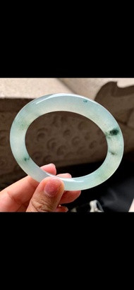 冰種 天然翡翠 緬甸 A玉 玉鐲 • 冰種油青翡翠圓鐲