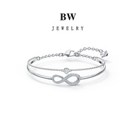 Jewelry ความรักนิรันดร์  กำไลข้อมือ สร้อยข้อมือผู้หญิง สร้อยข้อมือแพลทินัม BWS001 ของขวัญคู่