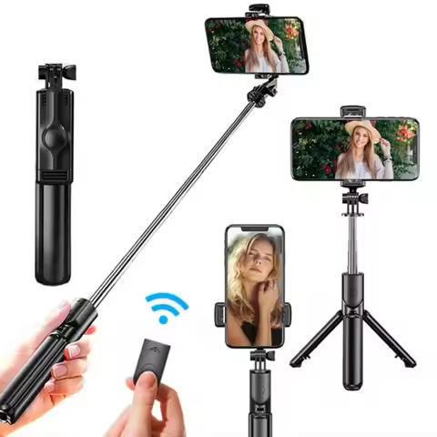 Wireless Selfie Stick Tripod Stand Bluetooth Remote Extendable Tripod for iPhone Mobile Phone Tiktok