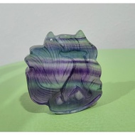 Natural Fluorite Nine tail Fox Pendant 🦊