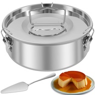 7.5inch Flan Mold for Fast Pot 6QT to 8QT 304 Stainless Steel Flan Pan Mold with Lid Handle 1.5QT Ro