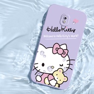 Casing Samsung Galaxy J7 Pro 2017 J5 J7 Prime J7 2015 J6 Plus J4 Plus J8 2018 Cartoon Cute Hello Kitty Cat Square Edge Case Angel Eye Soft Phone Case Camera Full Coverage Cover